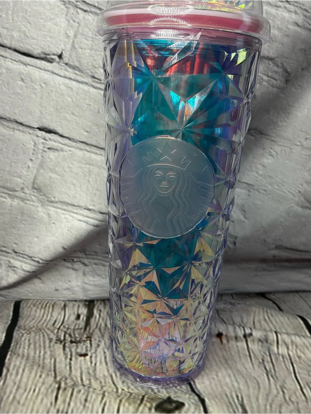 Starbucks Iridescent Purple Tumbler with‎ Pink Mickey Ears Lid